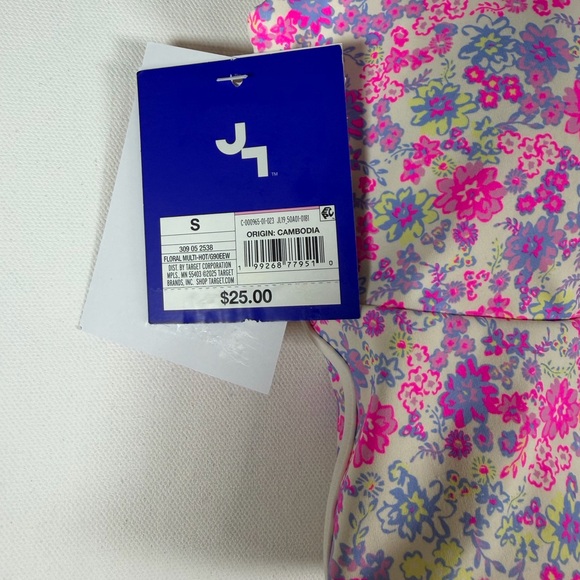 JoyLab Women's Floral Print Piped Longline Sports Bra, Pink - All Sizes - Picture 6 of 15